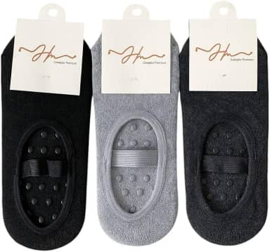 Kit 3 Pares de Meias Antiderrapantes para Pilates e Yoga, Malha Premium, cores escuras