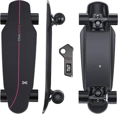 DNASKATE Skate Elétrico M8 Com Controle Remoto, Velocidade Máxima De 15/22 Mph, Alcance 9/15 Milhas, Motor Cubo 400/800 W, Para Adultos E Adolescentes (M8-400W-9 Milhas)