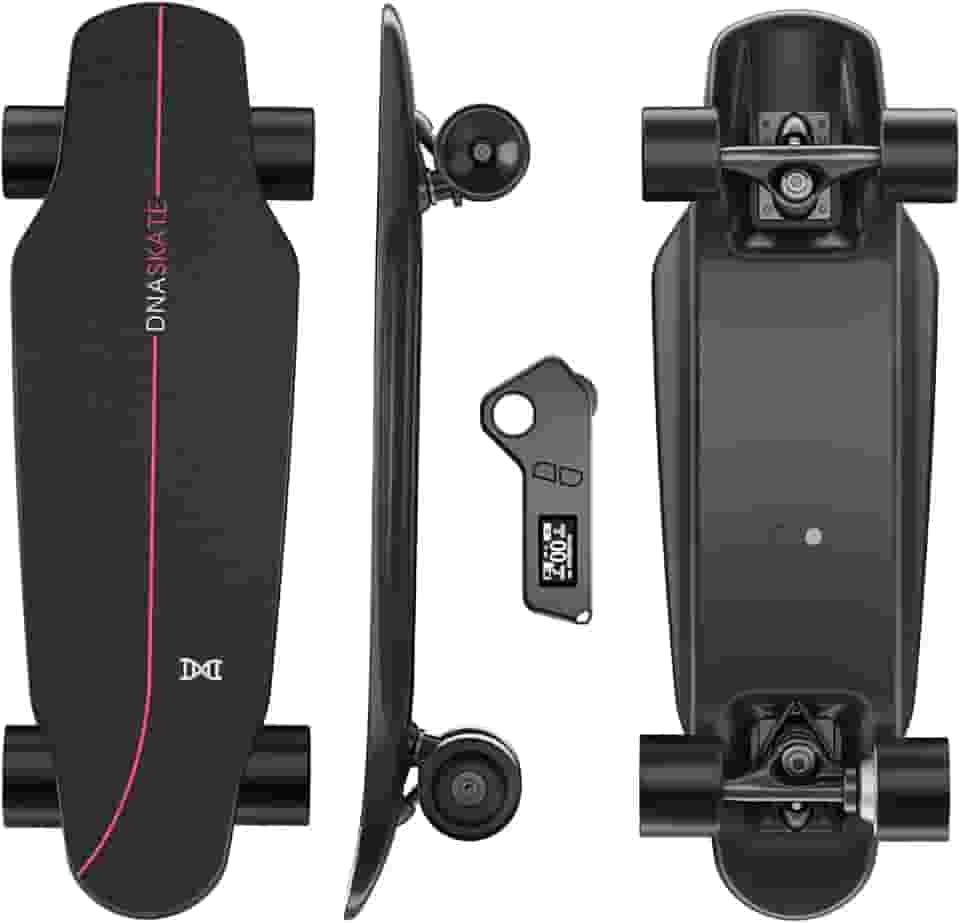 DNASKATE Skate Elétrico M8 Com Controle Remoto, Velocidade Máxima De 15/22 Mph, Alcance 9/15 Milhas, Motor Cubo 400/800 W, Para Adultos E Adolescentes (M8-400W-9 Milhas)