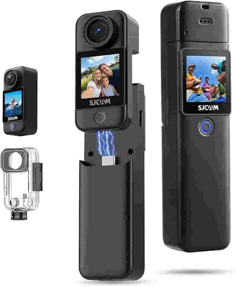 SJ~CAM C300 Pocket Camera de Ação,Gravação de Vídeo com Campo de Visão Amplo de 154°, Estabilização em 6 Eixos, Resistente à água Até 30m