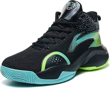 Bolognifi Tênis de basquete masculino de cano alto com alta elasticidade, respirabilidade e antiderrapante são adequados para adolescentes jogarem basquete e esportes ao ar livre Presente (Color : Bl