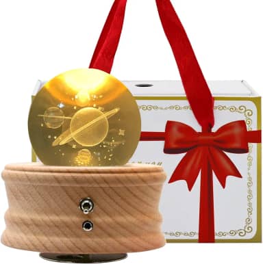 Caixa de música com bola de cristal galáxia 3D, presentes de relaxamento para ele, crianças, mulheres, namorada, esposa, mãe, lâmpada divertida com base de lâmpada LED quente