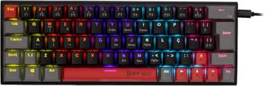 Teclado Mecânico Gamer New Hero Titan Mini 60%, RGB, Switch Blue, ABNT2, USB, Preto e Cinza
