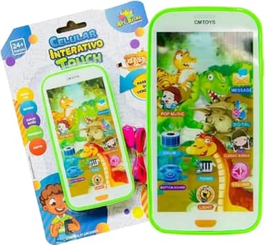 Celular Interativo Touch Infantil Brinquedo Luz Som Art Brink (VERDE)
