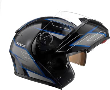 Peels Capacete Articulável Moto com Viseira Solar Interna U-RB2 Podium Preto/Azul 60