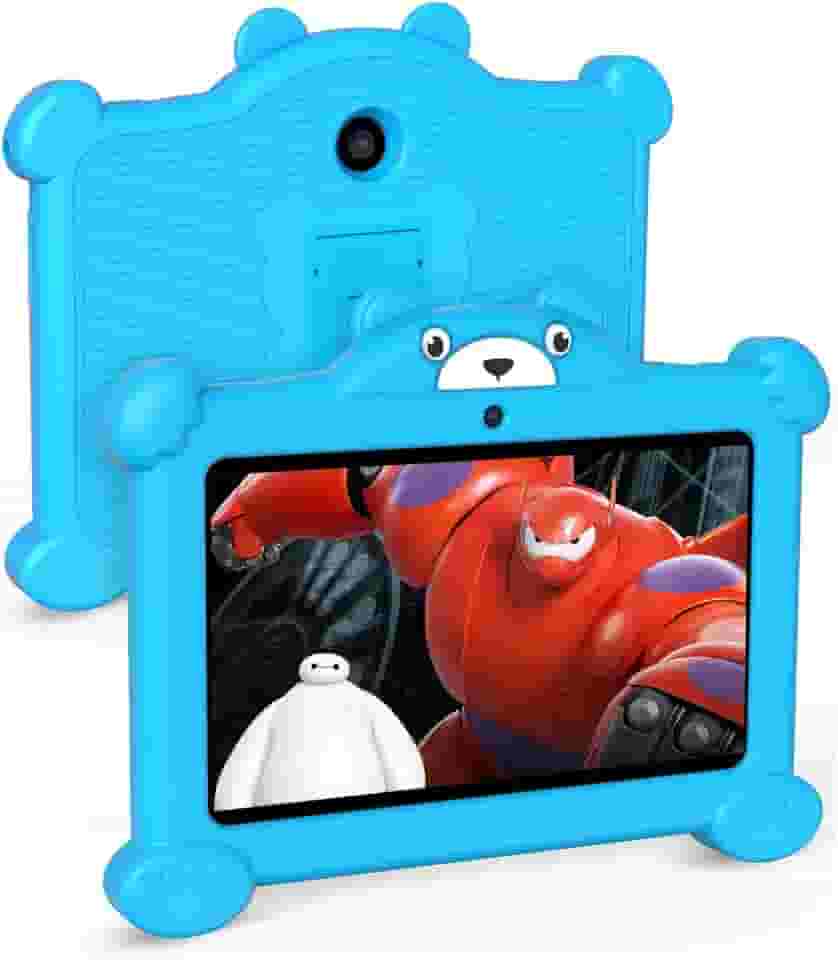 Tablet infantil, tablets de 7 polegadas para idades de 3 a 8 anos, Android Pad para crianças, dispositivos educativos de 16 GB com capa, WiFi embutido, GMS, controle dos pais, câmera dupla, jogos