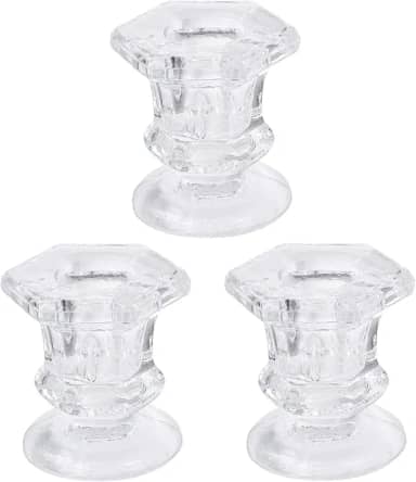 3 Pecas Castiçal De Vidro Castiçais Para Mesa Castiçais Cônicos Velas De Mesa Castiçal De Mesa Mini Decoração De Mesa De Aniversário Castiçais De Cristal Romântico Pote De Vela