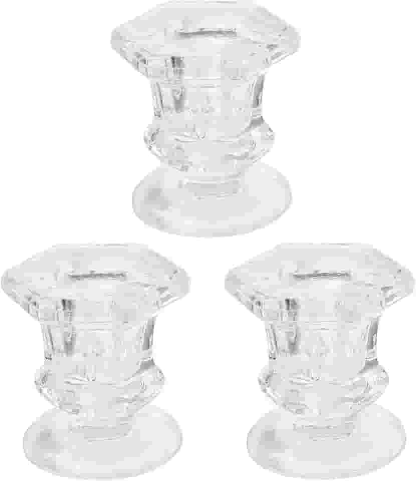 3 Pecas Castiçal De Vidro Castiçais Para Mesa Castiçais Cônicos Velas De Mesa Castiçal De Mesa Mini Decoração De Mesa De Aniversário Castiçais De Cristal Romântico Pote De Vela