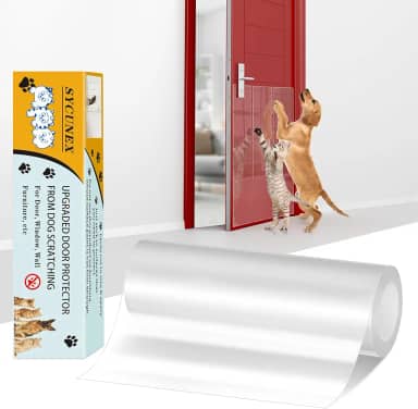Protetor de porta aprimorado: protetor antiarranhões espesso e transparente - Protetor flexível contra arranhões para animais de estimação para portas, móveis, janelas e paredes, fácil de instalar e