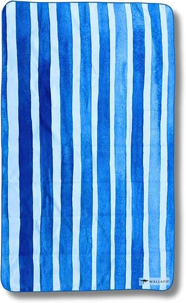 Toalha de Microfibra, Tamanho Gigante, 150x90cm, Ultra-absorvente, Seca Rápido, Sem Odor, Leve, Compacta, para praia, natação, viagens, trilhas (Maré Azul)