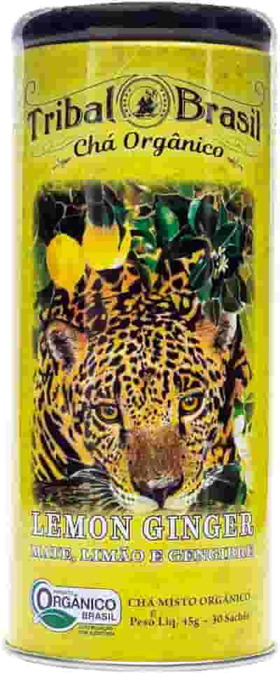 Erva Mate Lemon Ginger Orgänica Lata C/ 30 Sachês De 1,5g Tribal Brasil