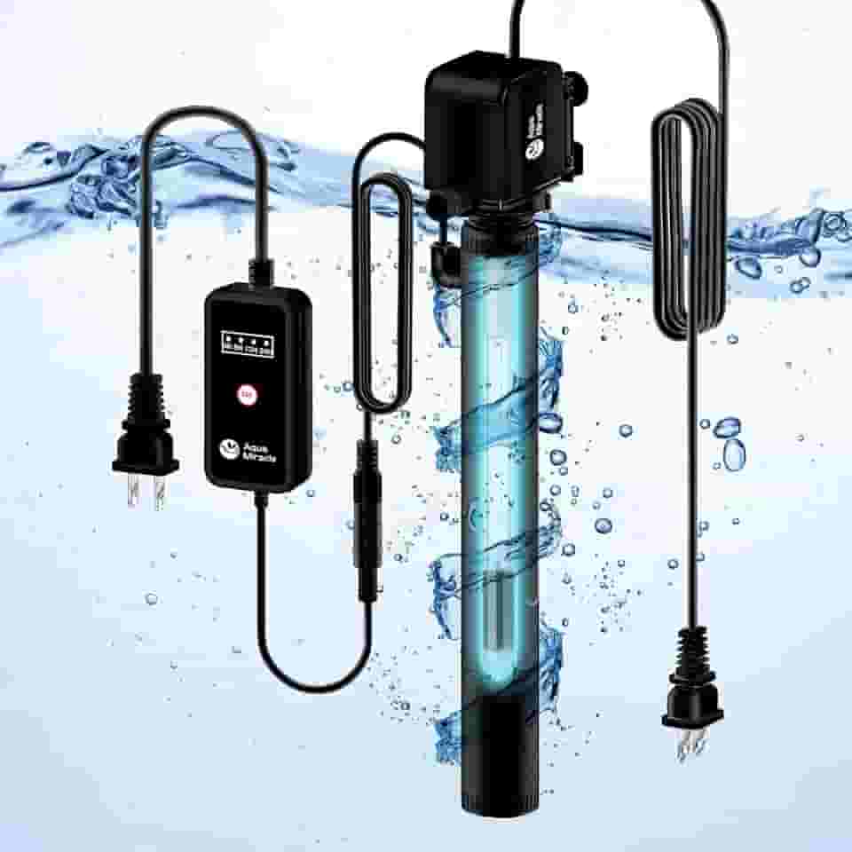 AquaMiracle Bomba de filtro U-V para tanque de peixes de 130 GPH para água verde, filtro U-V de aquário com temporizador (4/8/12/24 horas), bomba de água Powerhead de aquário com luz U-V de 6 W, para
