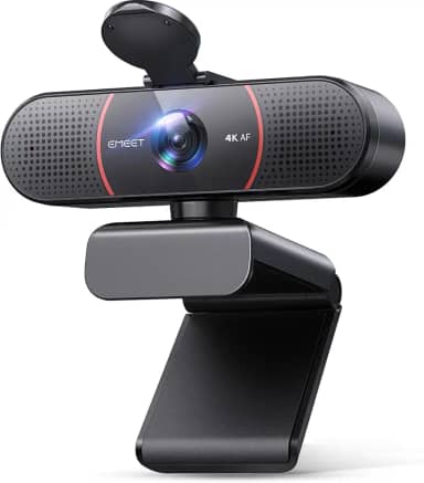 EMEET Webcam C960 4K para PC, sensor Sony UHD 4K, foco automático PDAF, microfones com cancelamento de ruído de IA dupla, correção automática de luz, FOV de 73°, webcam Plug & Play com capa de