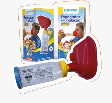 Espaçador Infantil p/Bombinha Asma Alergia Patrulha Canina +2 anos