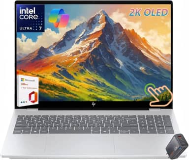 HP OmniBook 7 16 polegadas OLED Touchscreen, 2K 120Hz, Intel Evo Core Ultra 7 255H, GPU Intel Arc 140T, copiloto, teclado retroiluminado, Thunderbolt4, Wi-Fi7, Windows 11 (32 GB DDR5 RAM | SSD de 1 TB