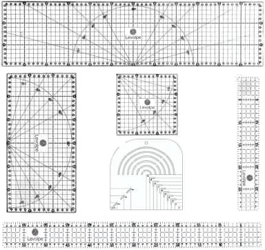Kit 6 Réguas Costura 15x60 15x30 5x60 5x30 15x15 Caixa de Leite Acrílico