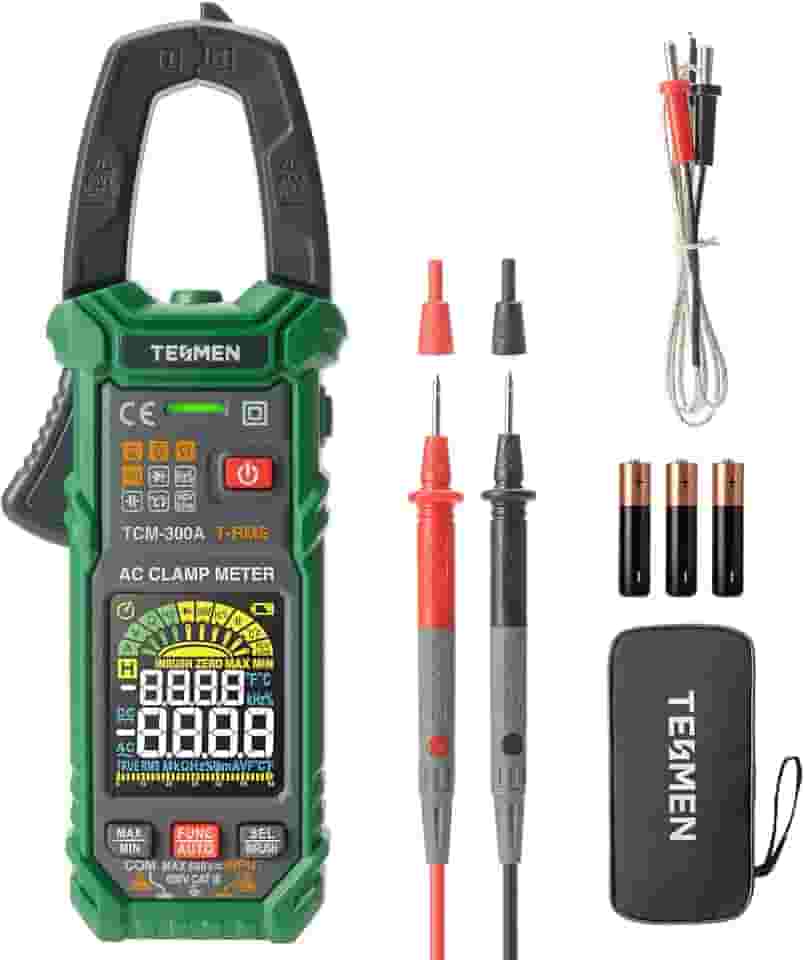 TESMEN tcm-300a alicate amperímetro de inrush multímetro 6000 contagens trms, voltímetro de faixa automática amperímetro com capacitância de corrente CA tensão CA/CC ncv/resistência de fio a