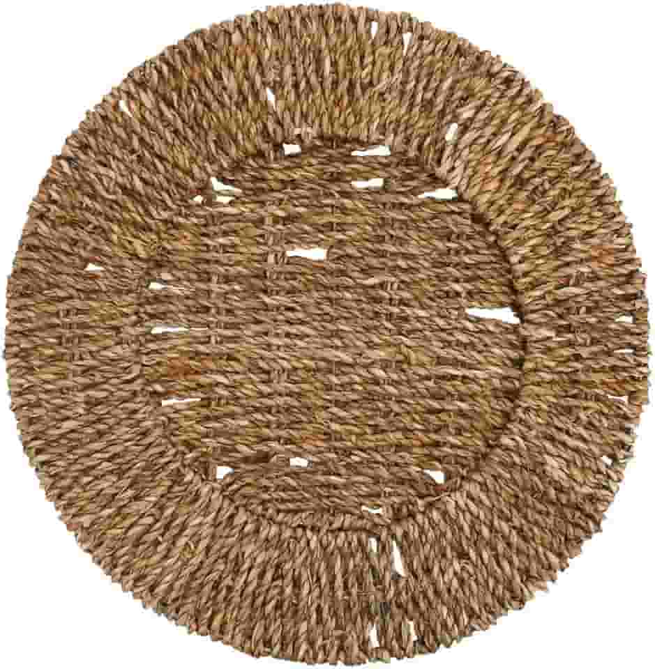 Mimo Style Sousplat Rattan de Fibra Natural, Cor Escura. Elegante e Charmoso Perfeito Para Sua Mesa Posta. Perfeito Para Todas as Ocasiões. Perfeito Para uma Mesa Tropical. Medidas: 33x2cm