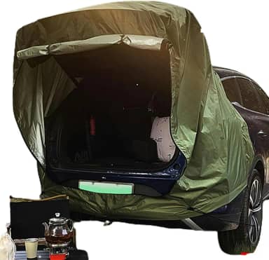 Tenda na cobertura, barraca de carro de pano Oxford para acampamento, barraca portátil à prova d'água para caminhão SUV, barraca traseira externa de grande capacidade para viagem acampamento
