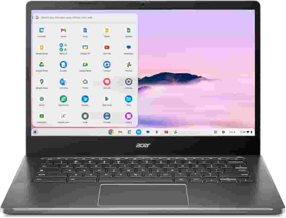 Acer Chromebook Plus 514 com Google AI - Tela sensível ao toque IPS Full HD 14 polegadas | Intel Core i3-N305 | LPDDR5 8 GB | SSD 128 GB | Wi-Fi 6E | Câmera FHD | Chrome OS