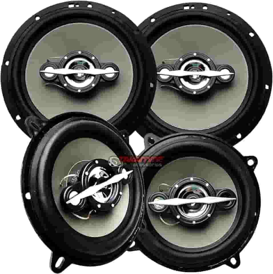 Kit Som Automotivo Alto Falantes 5 e 6 Polegadas Quadriaxial Leson 140W + 140W Dianteiros e Traseiros para Carro