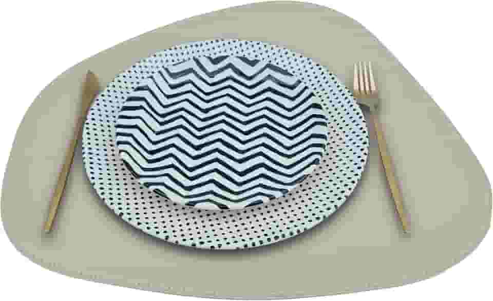 Jogo Americano Stone Com Porta Copos Linha Ecológica Off White B-Spoke Kit Com 6 Unidades