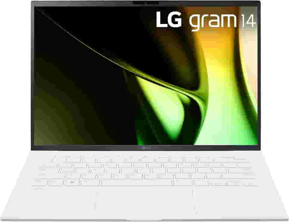 Notebooks leve LG Gram de 14 polegadas, Intel Evo Edition, Processador Intel Core Ultra 5, Windows 11 Home, 8 GB de RAM, SSD de 512 GB, branco