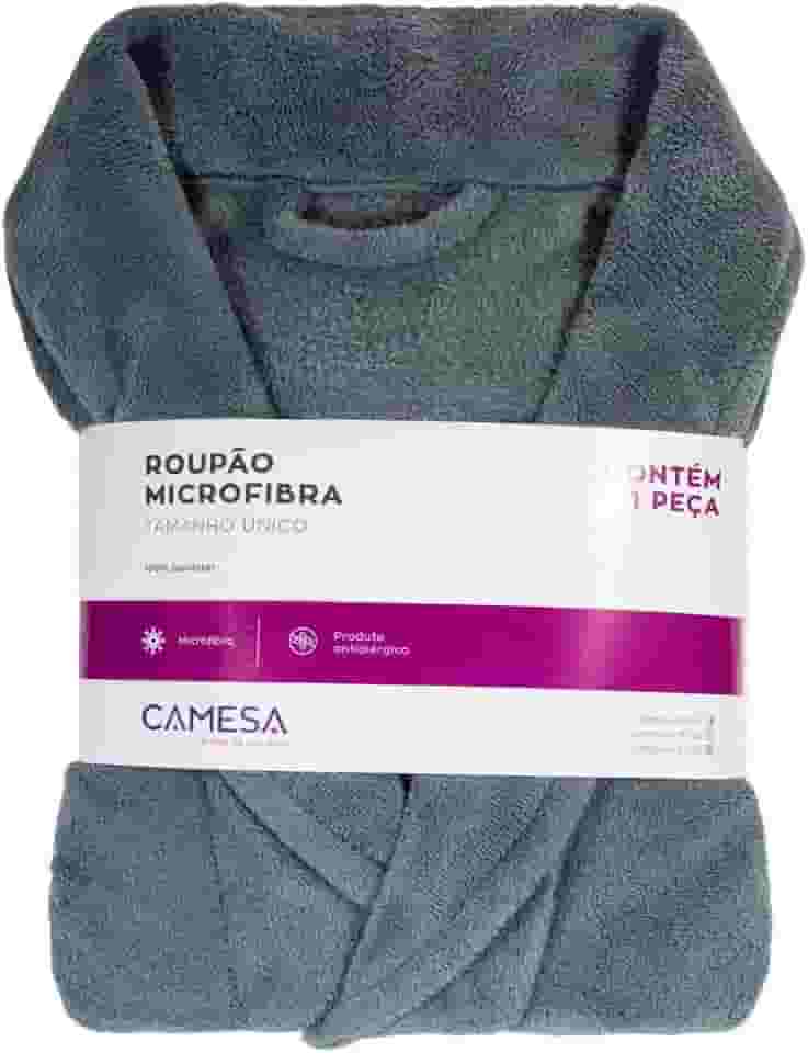 Roupão Microfibra Unissex - Tamanho Único (Cinza)