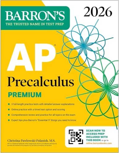 AP Precalculus Premium, 2026: Prep Book with 3 Practice Tests + Comprehensive Review + Online Practice