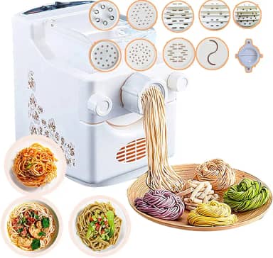 MáQuina De Espaguete EléTrica, MáQuina De Embalagem De Bolinho De Massa, Painel De Toque, Com 9 Moldes De MacarrãO, 500g De Grande Capacidade, Para Fazer MacarrãO, MacarrãO
