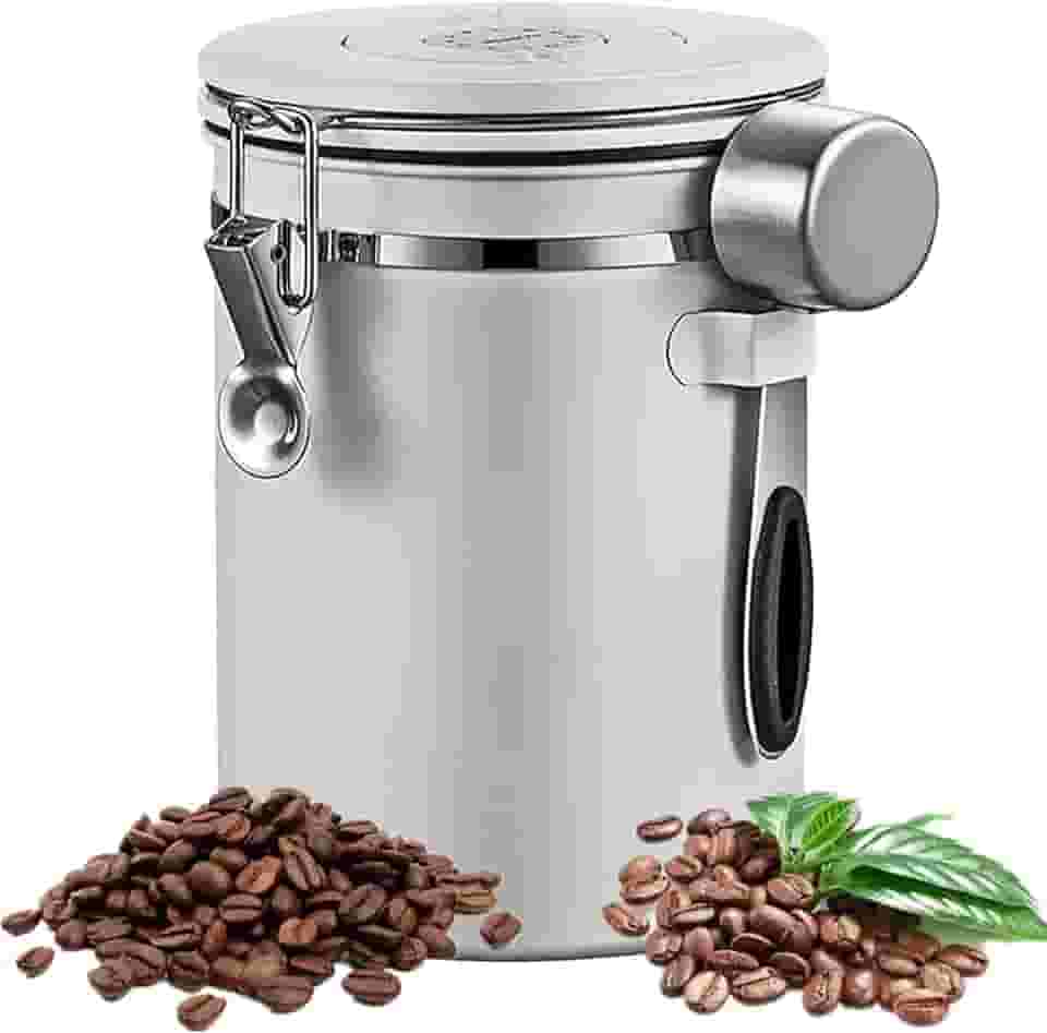 Porta Cafe, Pote de Armazenamento Cafe, com Colher para Pó de Café, 2,8L, Grãos de Café, Chá, Açúcar, Farinha, Cereais, Adequado para Escritórios Domésticos e Assim Por Diante