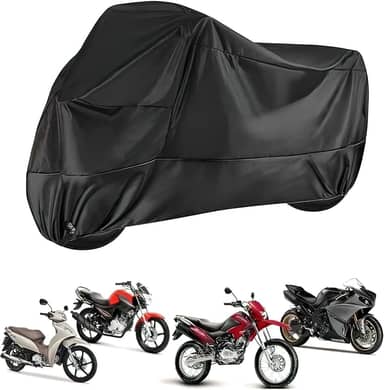 Capa Para Cobrir Moto em Couro Impermeável Proteção Uv Não Risca Reforçada (G)