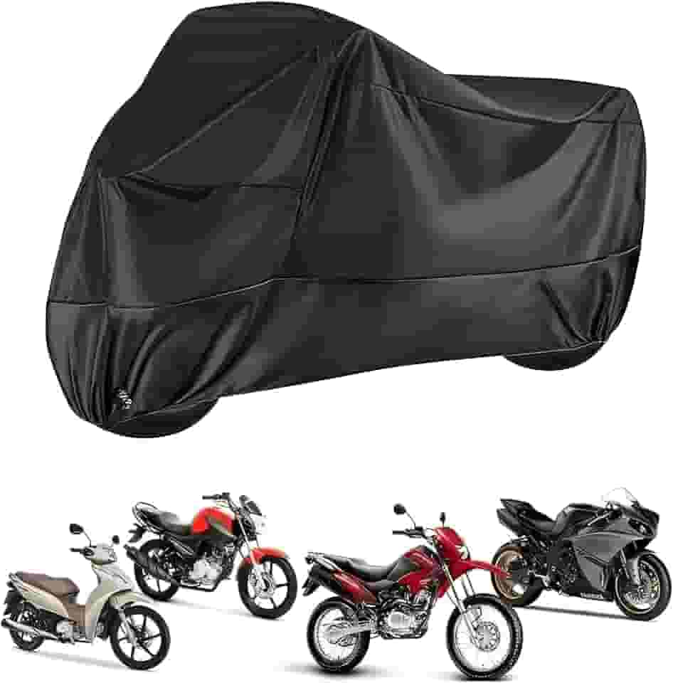 Capa Para Cobrir Moto em Couro Impermeável Proteção Uv Não Risca Reforçada (G)