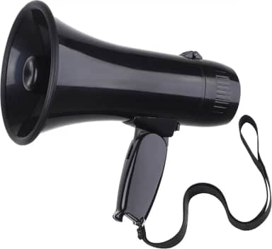 Megafone com sirene de microfone de alto-falante e Bullhorn de gravação de 240 segundos inclui controle de volume para eventos ao ar livre e gerenciamento de multidões
