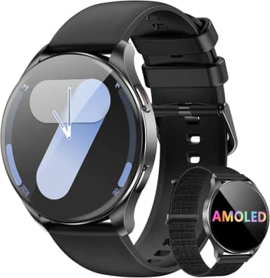 Smartwatch Redondo AMOLED 1.43' - Relógio Inteligente com Chamadas Bluetooth, 130+ Modos Esportivos, IP68, Compatível Android/iOS - Unissex