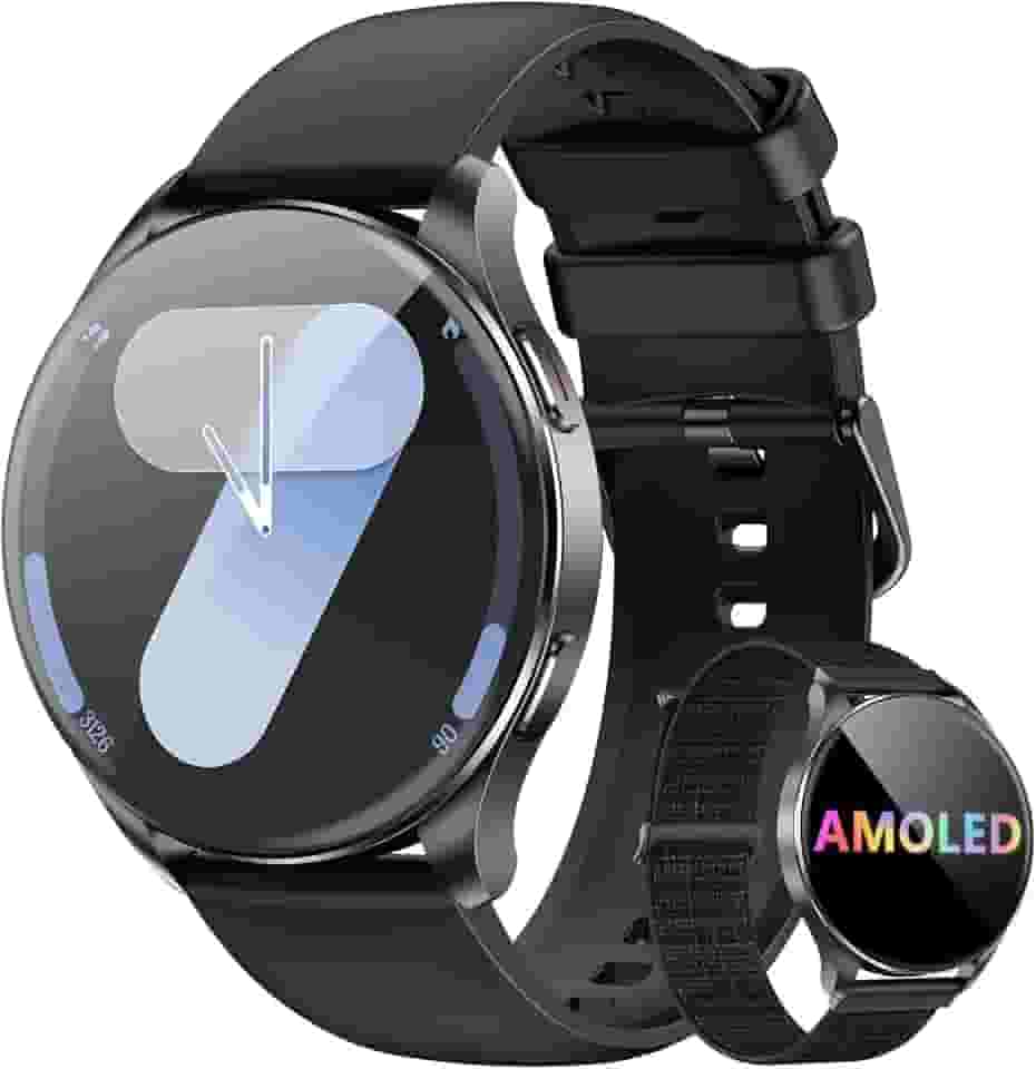 Smartwatch Redondo AMOLED 1.43' - Relógio Inteligente com Chamadas Bluetooth, 130+ Modos Esportivos, IP68, Compatível Android/iOS - Unissex