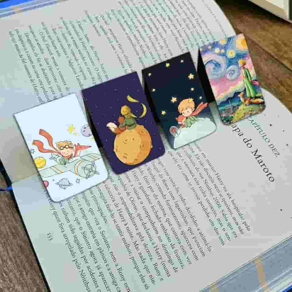 Kit com 4 Marcadores de Página Magnético Modelo Príncipe 001