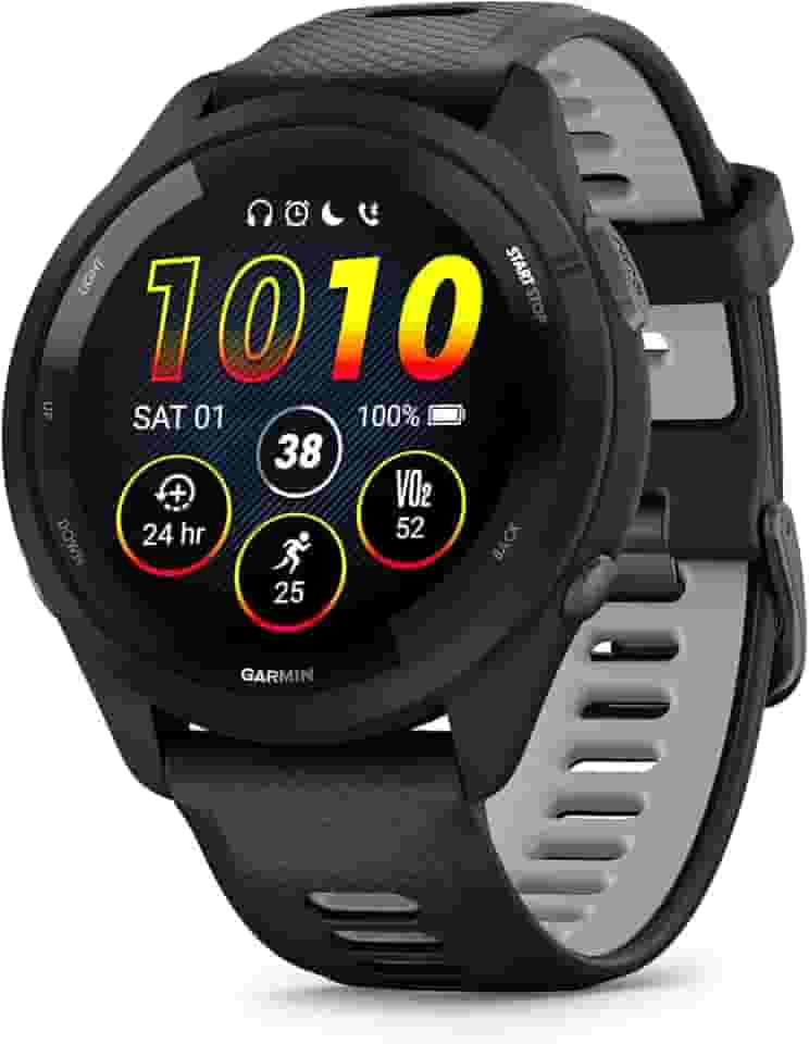 Garmin Relógio Forerunner 265 Music Preto 46mm com Monitor Cardíaco de Pulso e GPS