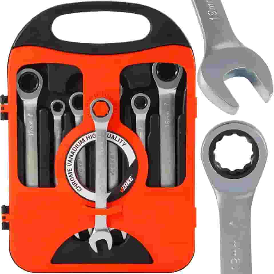 Jogo de Chave Combinada Catracada Articulada Profissional 7 Peças 8 a 19mm