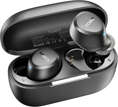 TOZO A1 Mini fones de ouvido sem fio Bluetooth 5.3 intra-auriculares com microfone embutido, à prova d'água IPX5, som premium imersivo, fone de ouvido com conexão de longa distância