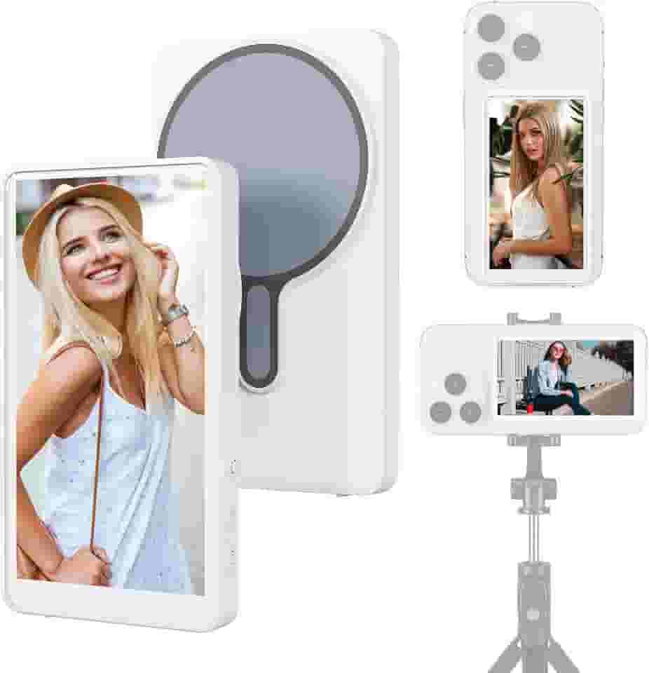 Maxkey Tela magnética para monitor de selfie Vlog para celular, câmera traseira para selfie, Vlog, transmissão ao vivo, TikTok, compatível com iPhone e Android, uma escolha para entusiastas de