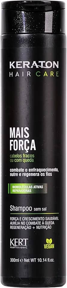 Keraton, Shampoo, Mais Força, Hair Care, 300ml, Preto