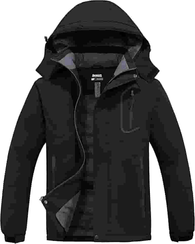 Jaqueta masculina impermeável para esqui de montanha, jaqueta de inverno de lã quente para neve