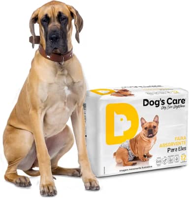 DOG’S CARE Fralda Descartável Para Cães Machos - Fralda Absorvente Para Cachorros Demarcadores de território, Idosos e Filhotes - Tamanho GG - Cintura de 76 a 94cm - 6 Unidades