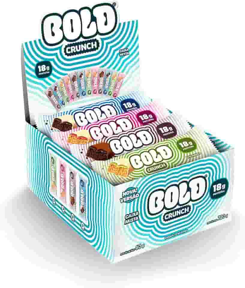 Barra de Proteína Bold Crunch Caixa Mista 60 g - 18 g de Proteína 12 Unidades Mistas