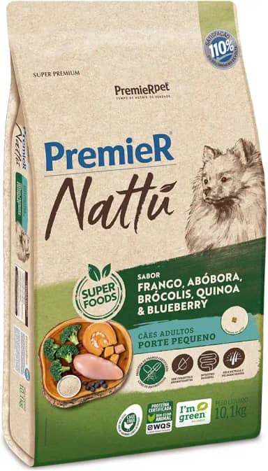 PremieR Pet Nattú Ração Seca para Cães Adultos Porte Pequeno Sabor Abóbora 10,1kg