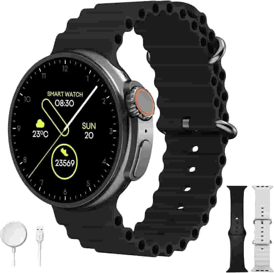 Smartwatch Relógio Inteligente Redondo Ultra Pro 9 - Esportes, Ligação, Notificação, Jogos (Chumbo)