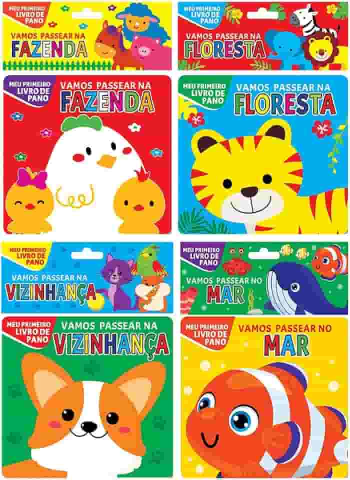 Coleção Livro de Pano 01 - Kit com 4 Livros de Pano