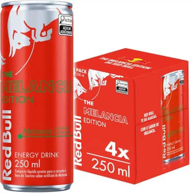 Pack de 4 Latas Red Bull Energético, Melancia, 250 ml