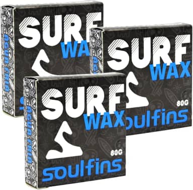 Kit 3 Parafinas Surf Wax 80g Parafina Prancha de Surf Soulfins Wax Grip Surf Água Quente ou Água Fria - KIT 3 PARAFINAS